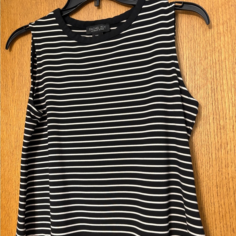 Rachel Zoe Black and White Striped Tank Top, size M